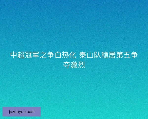 中超冠军之争白热化 泰山队稳居第五争夺激烈