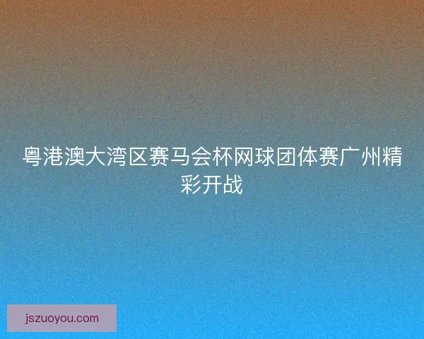 粤港澳大湾区赛马会杯网球团体赛广州精彩开战